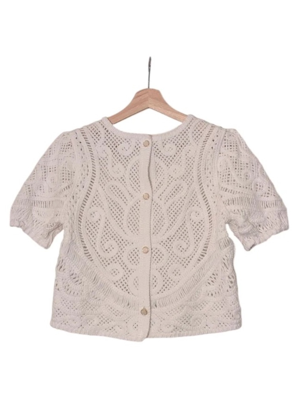 White House Black Market Textured White Knit Cardigan